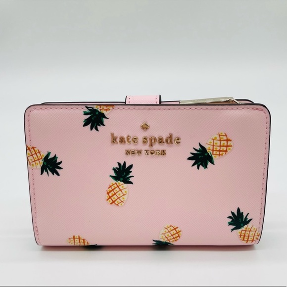 Kate Spade Staci Medium Pineapple Compact Bifold Wallet - Picture 3 of 8